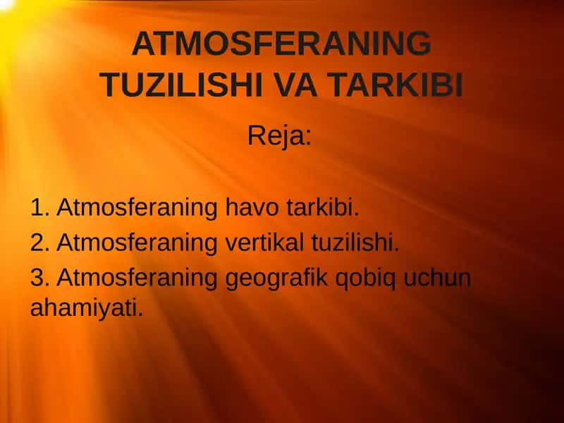 atmosferaning tuzilishi va tarkibi 1