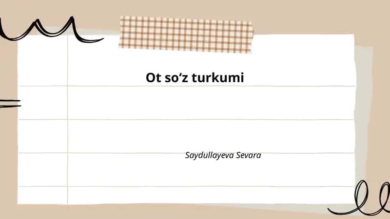 Ot soʻz turkumi 1