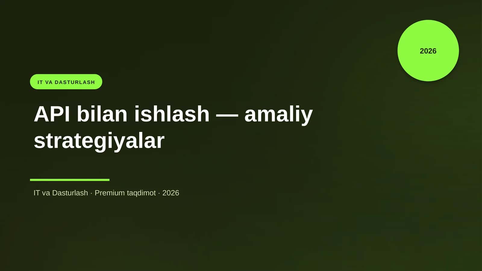 API bilan ishlash — amaliy strategiyalar 1