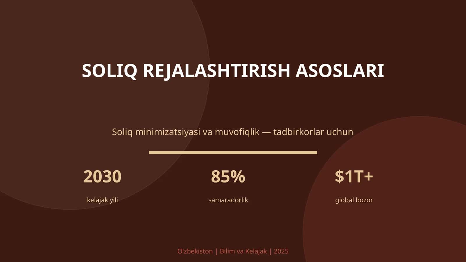 Soliq rejalashtirish asoslari 1