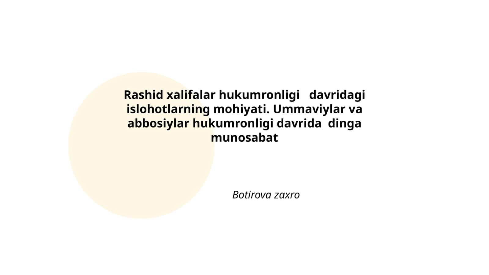 Rashid xalifalar hukumronligi davridagi islohotlarning mohiyati 1