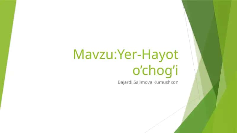 Yer-Hayot o’chog’i 1