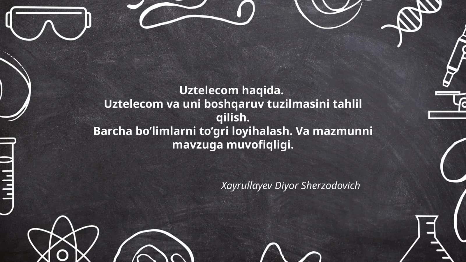 Uztelecom haqida 1