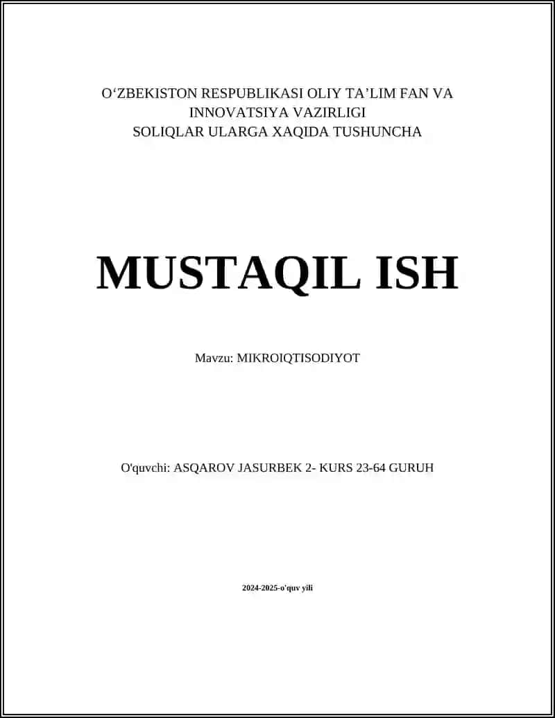 MIKROIQTISODIYOT