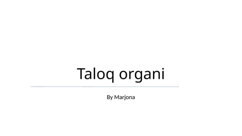 Taloq organi 1