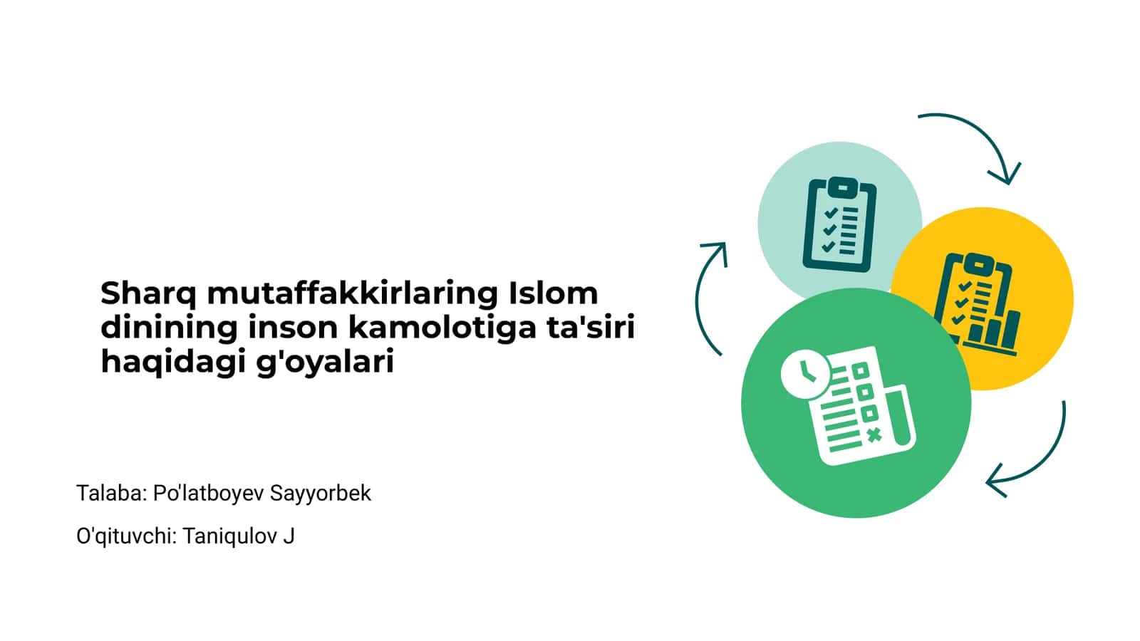 Sharq mutaffakkirlaring Islom dinining inson kamolotiga ta'siri haqidagi g'oyalari 1