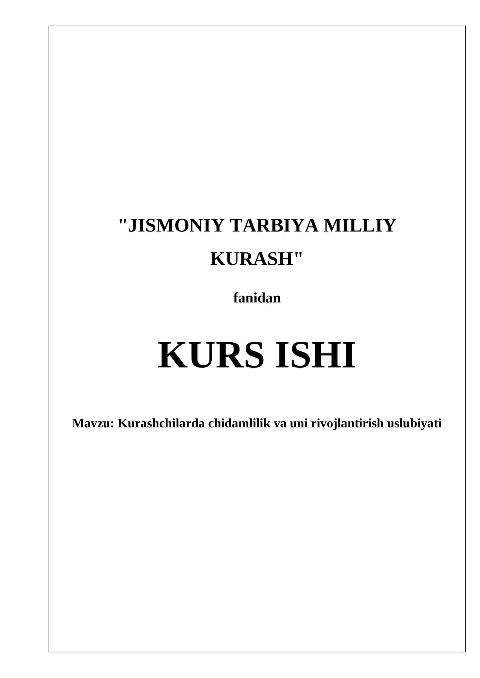 Kurashchilarda chidamlilik va uni rivojlantirish uslubiyati 1