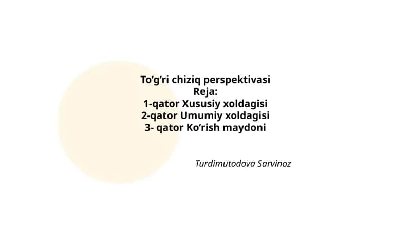 To’g’ri chiziq perspektivasi 1