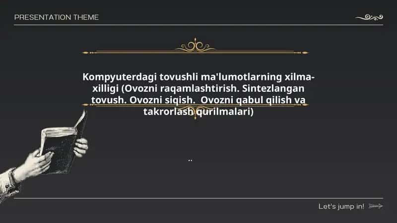 Kompyuterdagi tovushli ma'lumotlarning xilma-xilligi 1