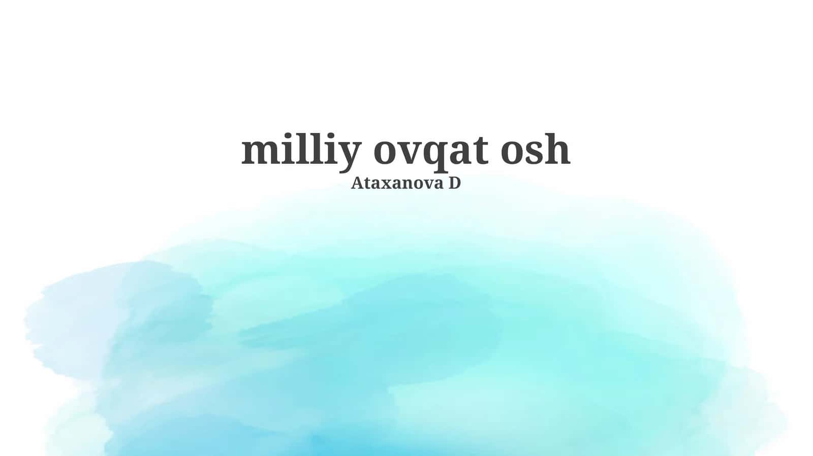 Osh: A Culinary Journey Through History and Culture 1