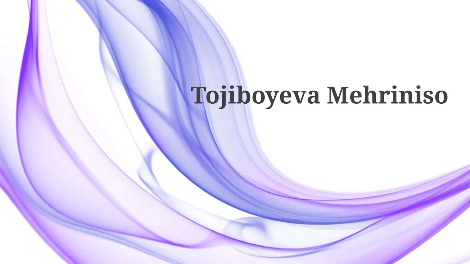 Tojiboyeva Mehriniso 1