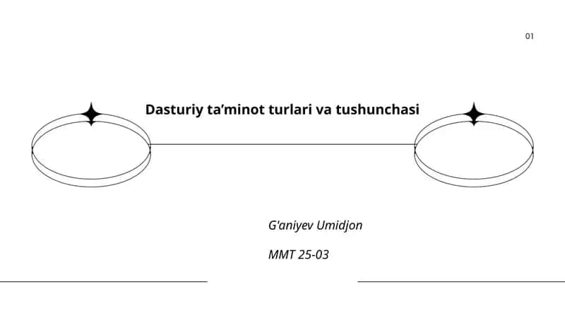 Dasturiy ta’minot turlari va tushunchasi 1