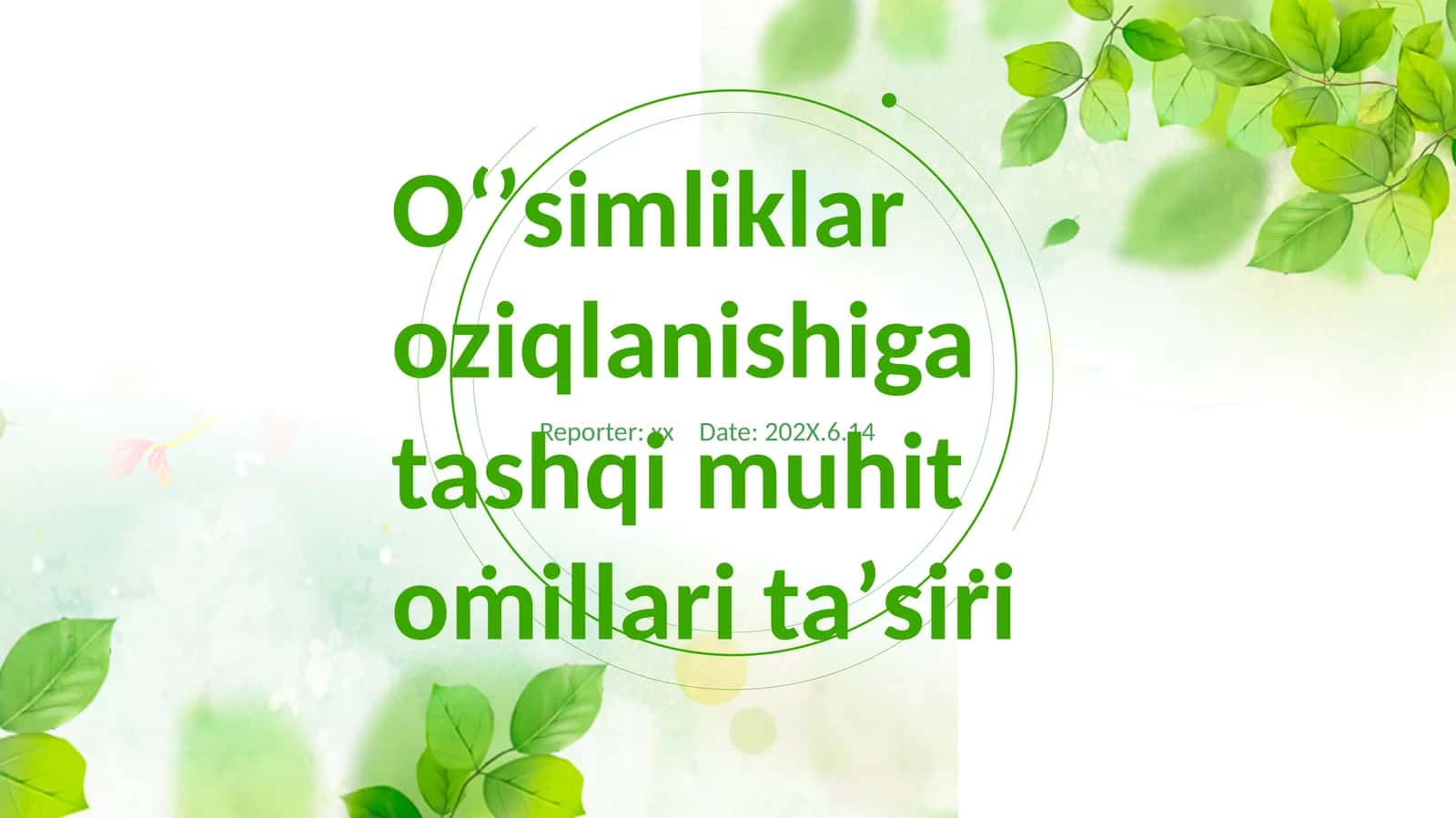 Oʻʼsimliklar oziqlanishi gatashqimuhitomillaritaʼsiri 1