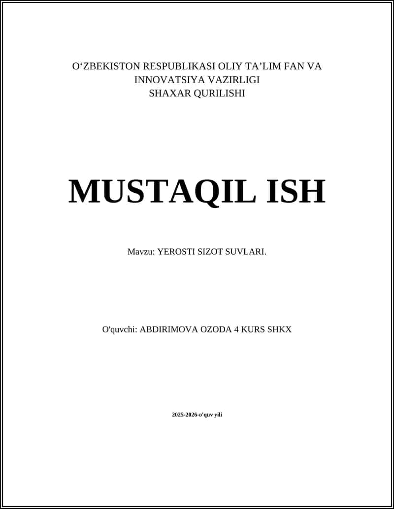 YEROSTI SIZOT SUVLARI 1