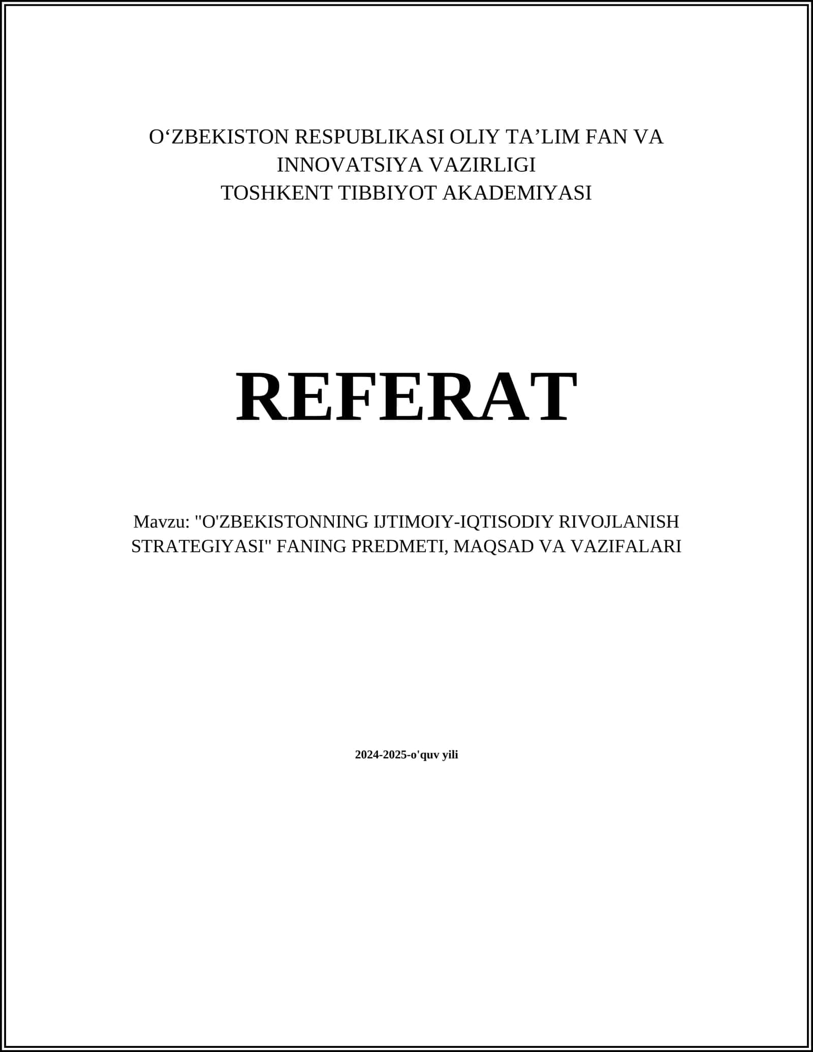 O'zbekistonning Ijtimoiy-Iqtisodiy Rivojlanish Strategiyasi 1
