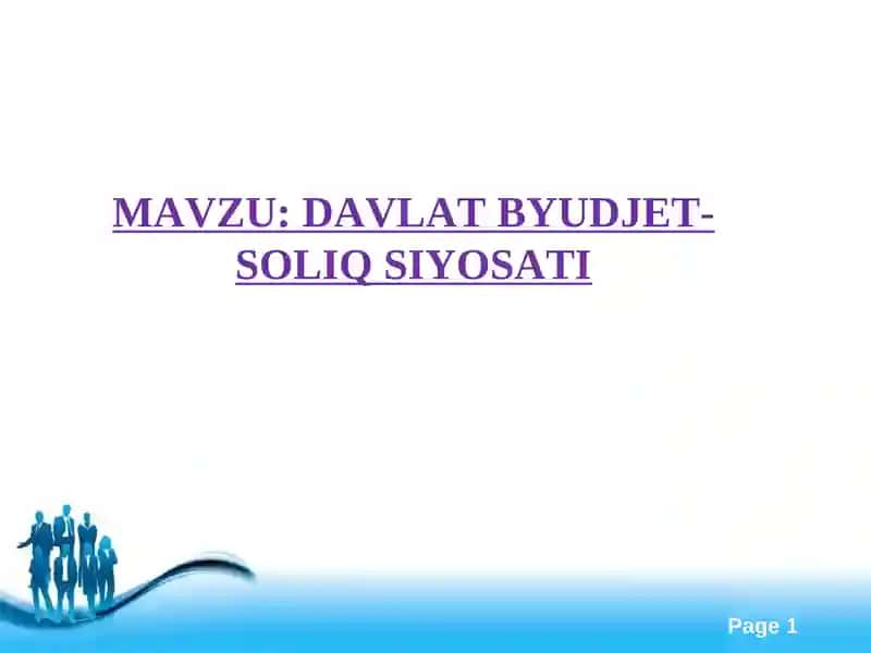 Davlatbyudjet-soliq siyosati