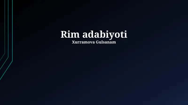 Rim adabiyoti 1