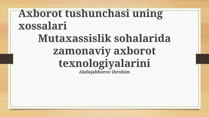Ta'limda axborot texnologiyalari 1