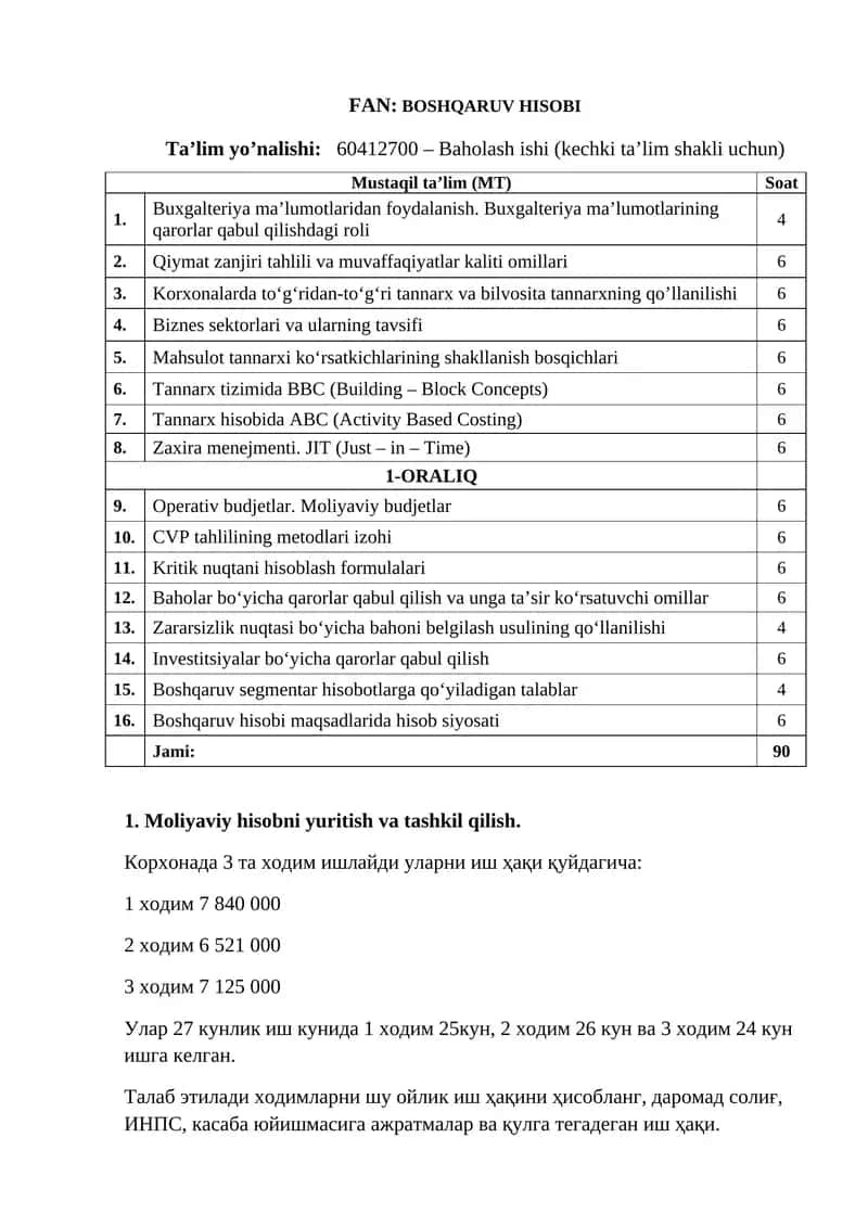 Buxgalteriya ma’lumotlaridan foydalanish 1
