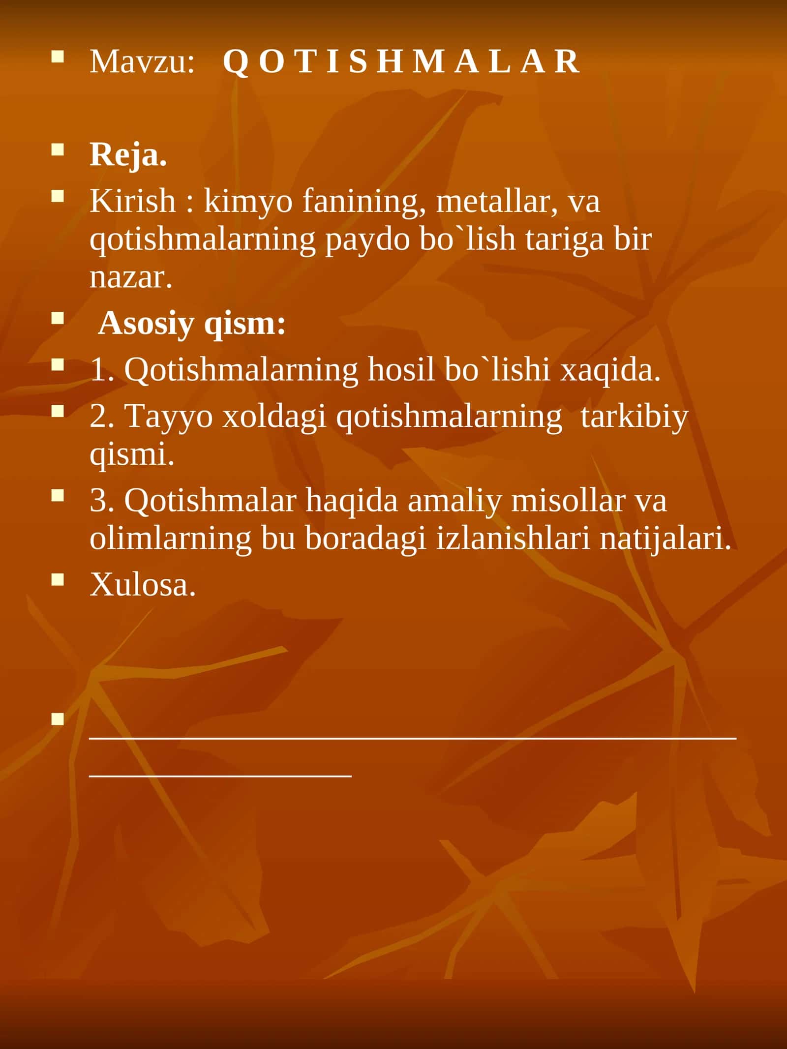 QOTISHMALAR 1