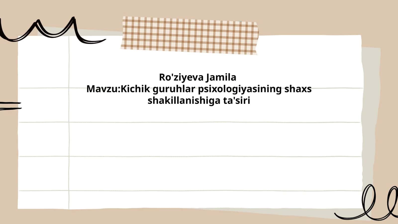 Kichik guruhlar psixologiyasining shaxs shakillanishiga ta'siri 1