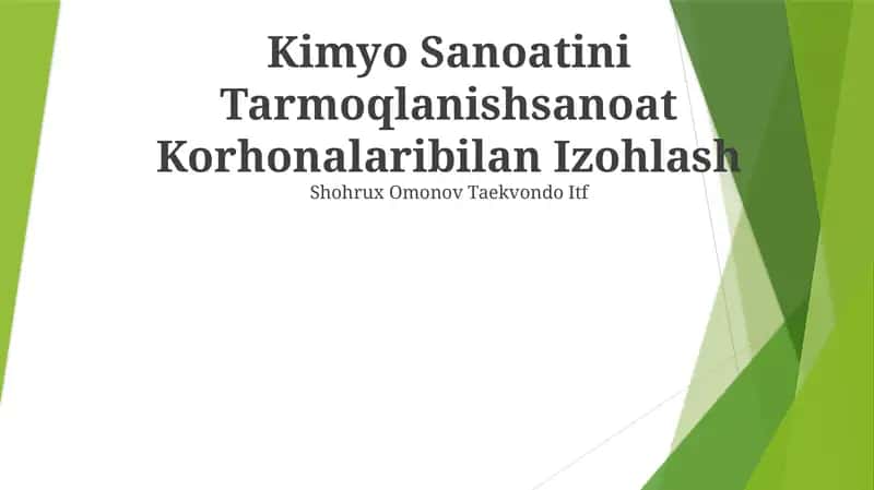 Kimyo Sanoatini Tarmoqlanishsanoat Korhonalaribilan Izohlash 1