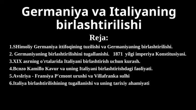 Shimoliy Germaniya va Italiyaning birlashtirilishi 1
