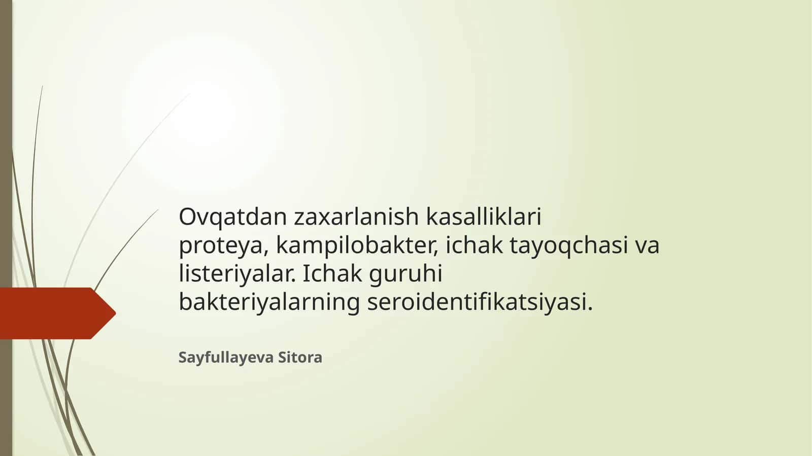 Ovqatdan zaharlanish kasalliklari 1