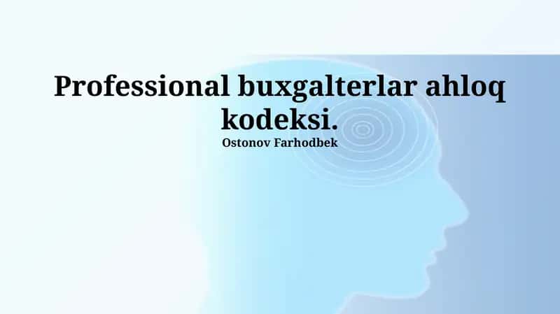 Professional Buxgalterlarning Axloq Kodeksi 1