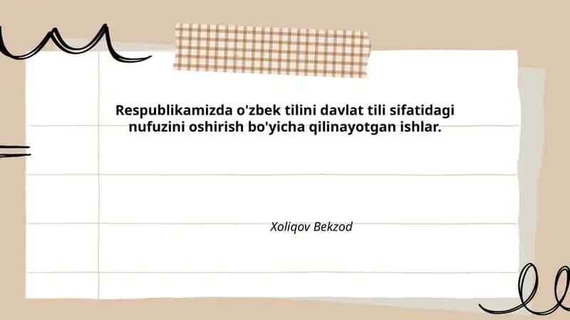 O'zbek tili nufuzini oshirish bo'yicha ishlar 1