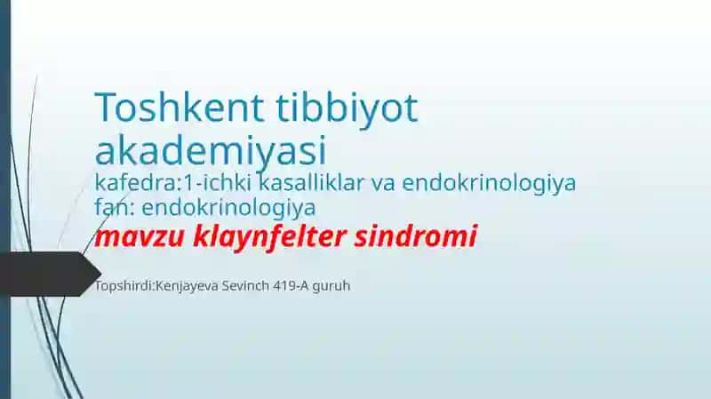 Klinefelter Sindromi