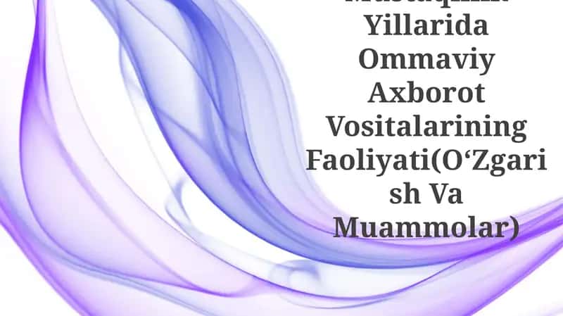 Ommaviy Axborot Vositalari Faoliyati 1