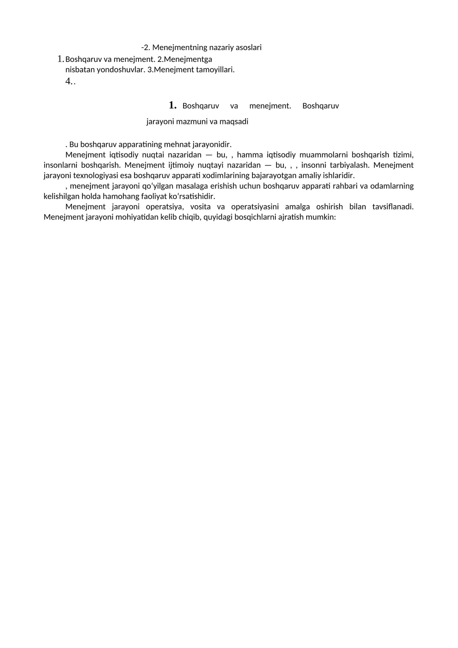 Menejmentning nazariy asoslari 1