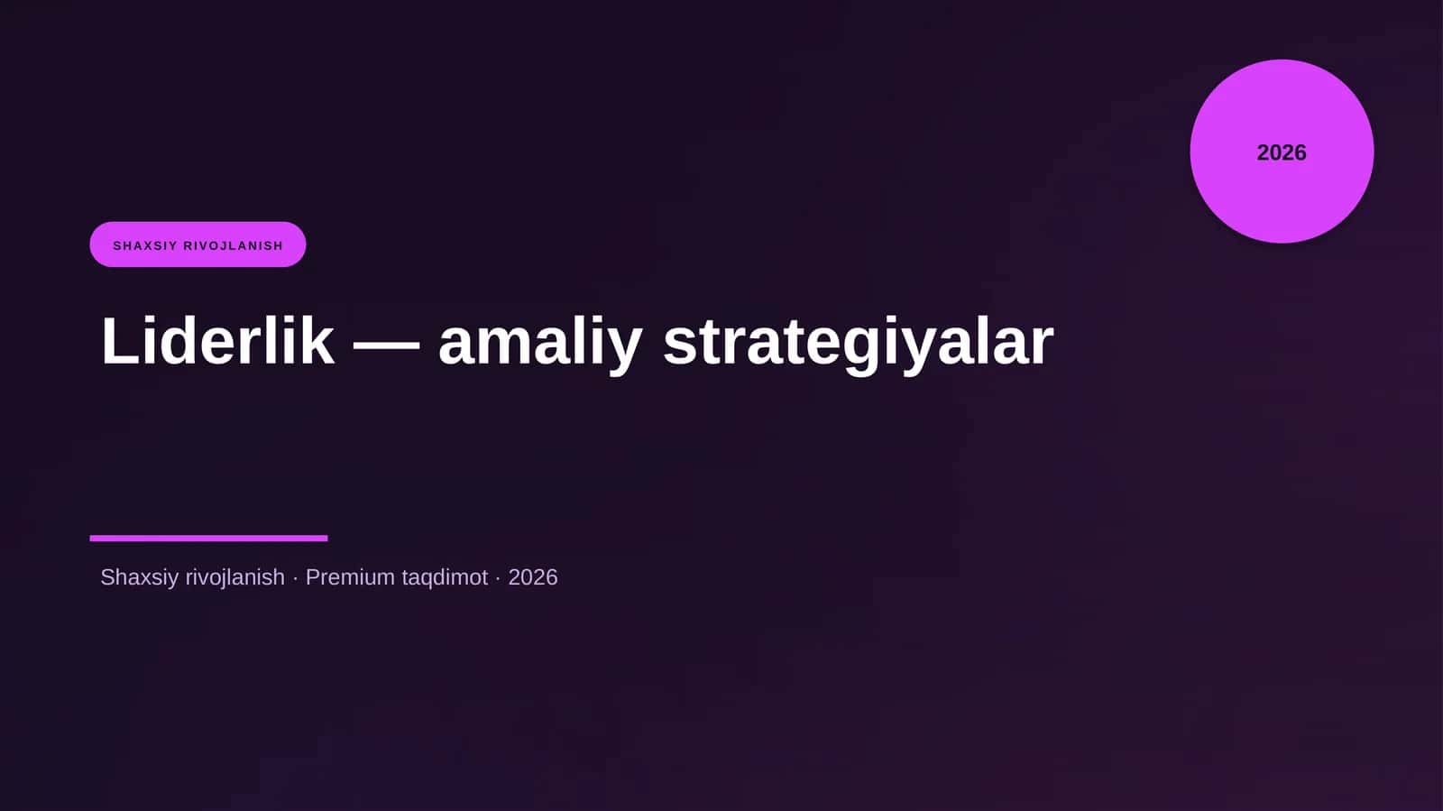 Liderlik — amaliy strategiyalar 1