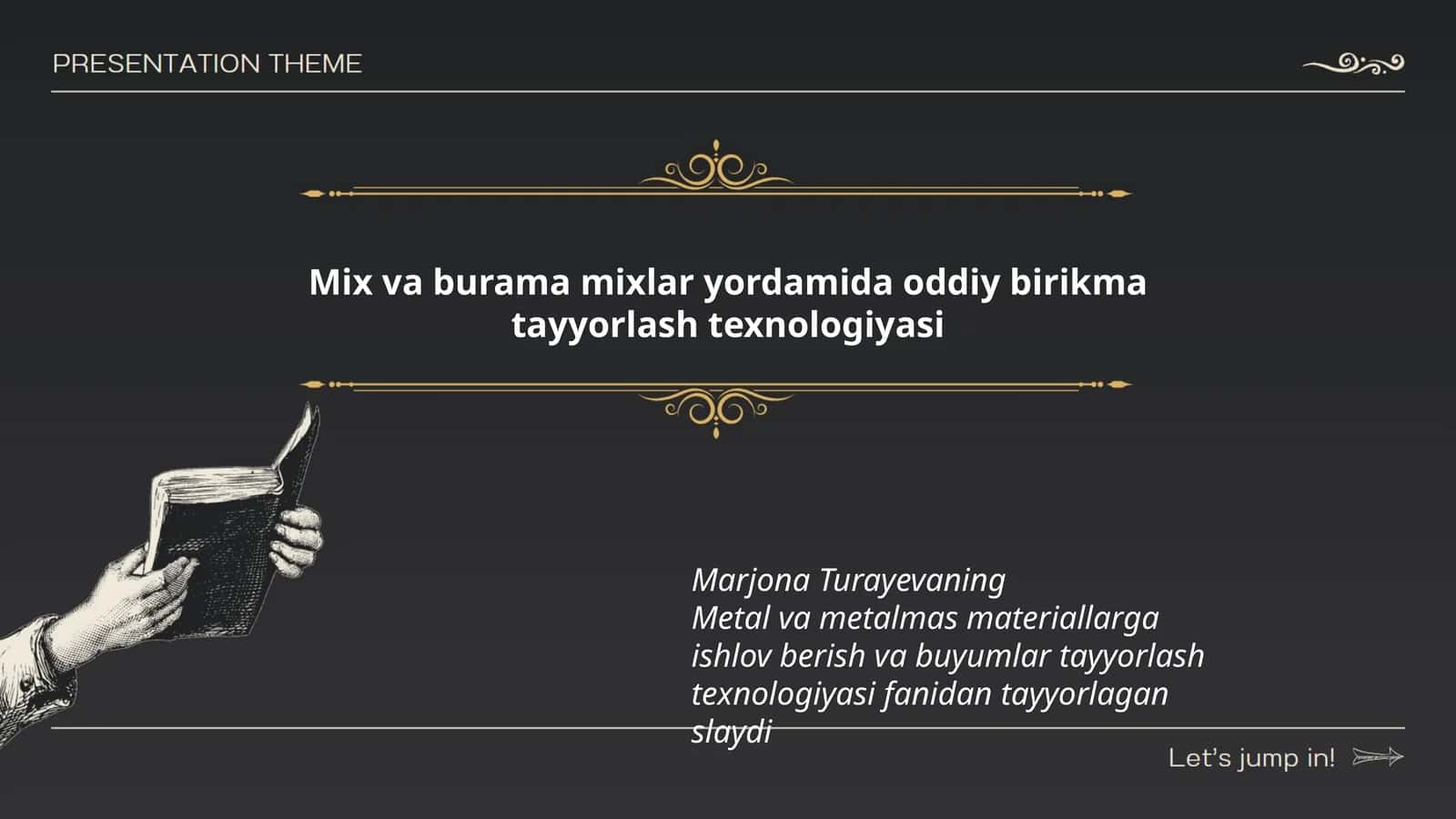 Mix va burama mixlar yordamida oddiy birikma tayyorlash texnologiyasi 1