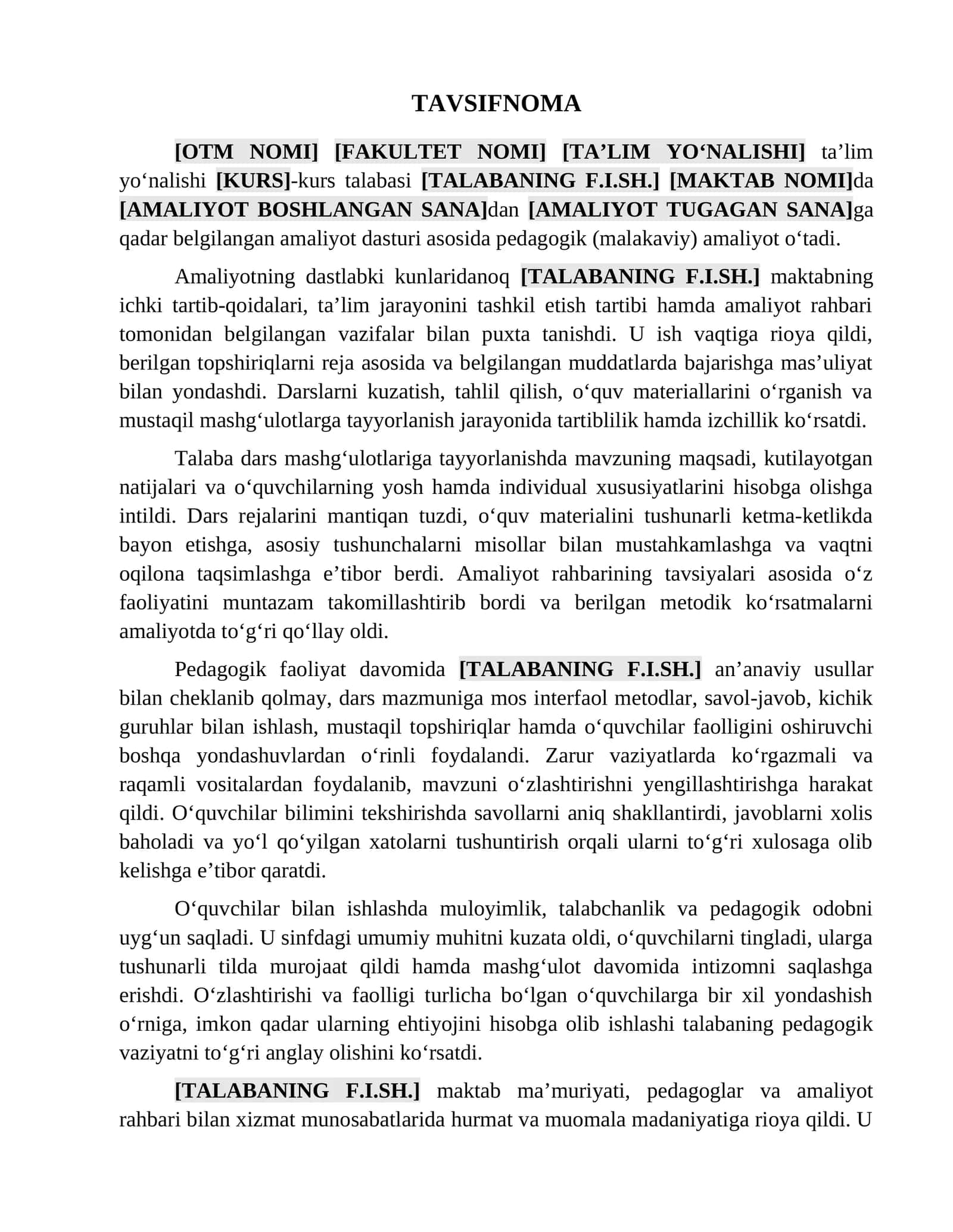 Amaliyotning Dasturi 1