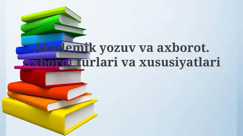 Akademik yozuv va ma'lumot turlari 1