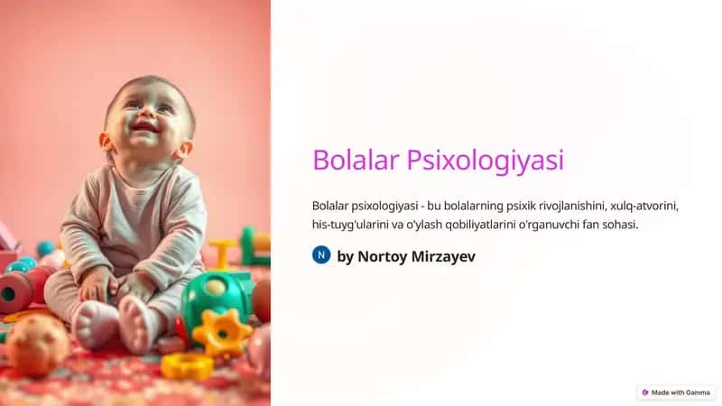 Bolalar Psixologiyasi 1