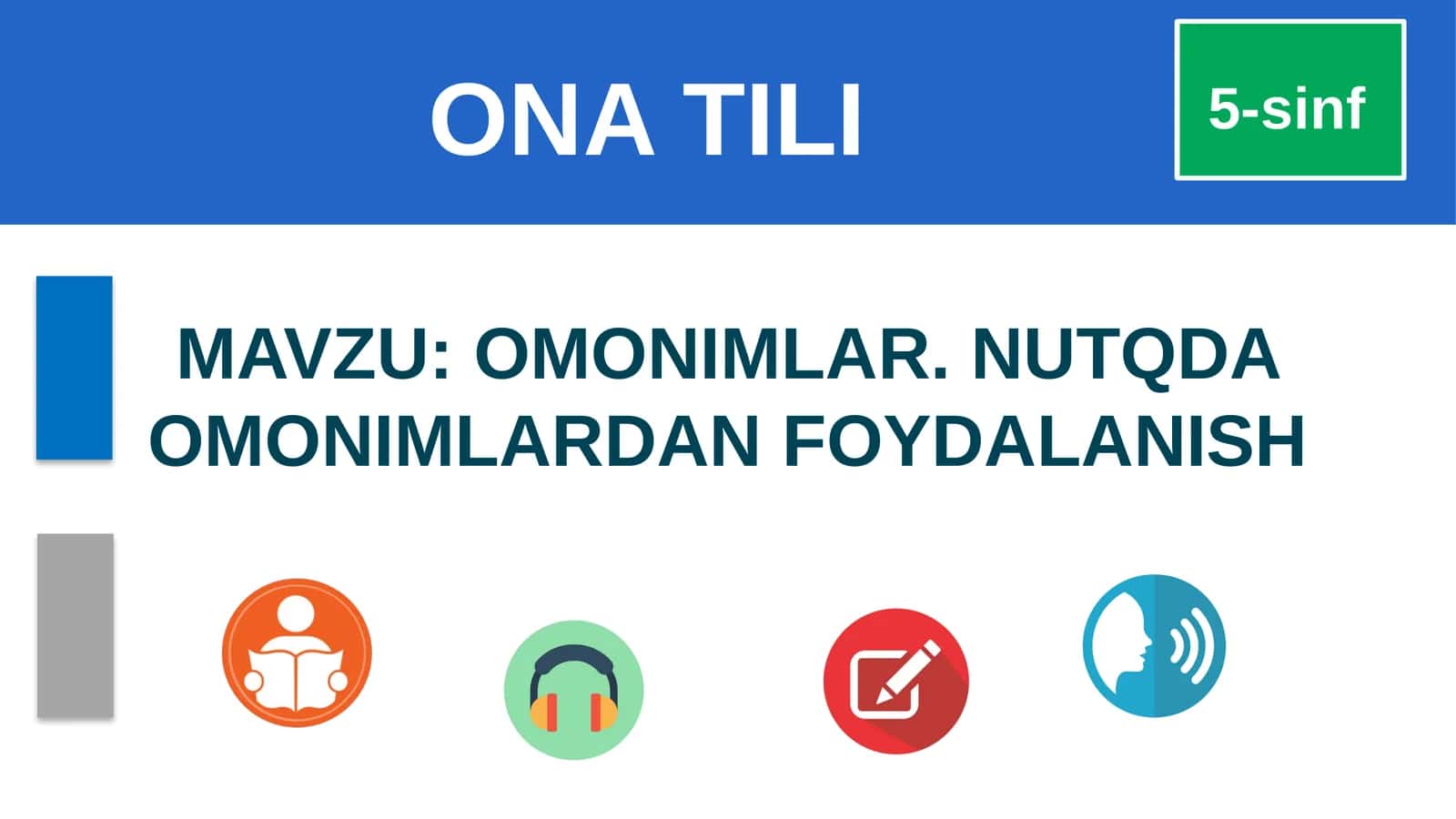 OMONIMLAR. NUTQDA OMONIMLARDAN FOYDALANISH 1