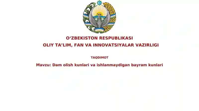 Damolishkunlarivaishlanmaydiganbayramkunlari