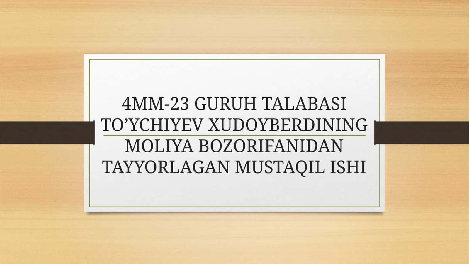 Qimmatbaho metallar bozori 1