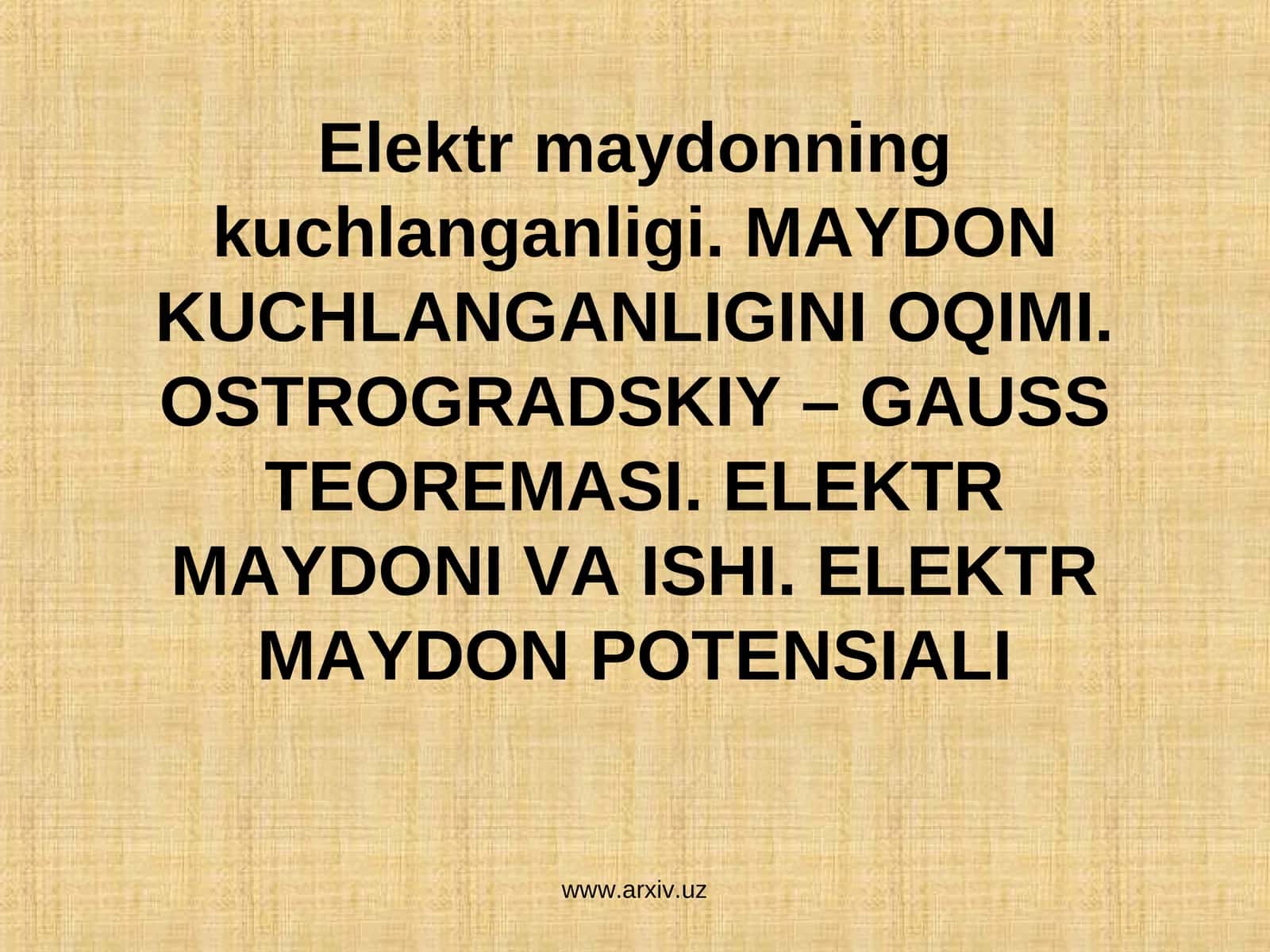 Elektr induktsiya (siljish) vektori va okimi 1