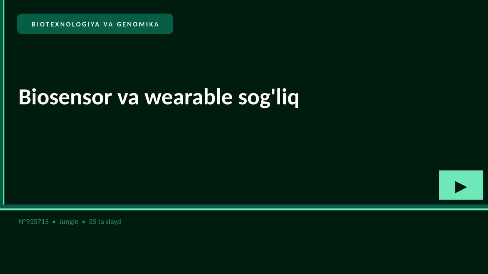 BIOTEXNOLOGIYA VA GENOMIKA 1