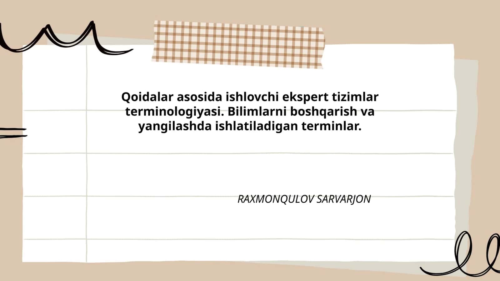 Qoidalar asosida ishlovchi ekspert tizimlar terminologiyasi 1