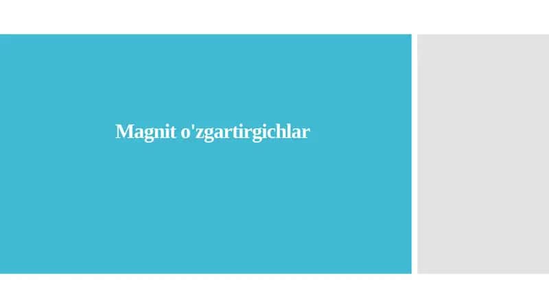 Magnit o'zgartirgichlar 1