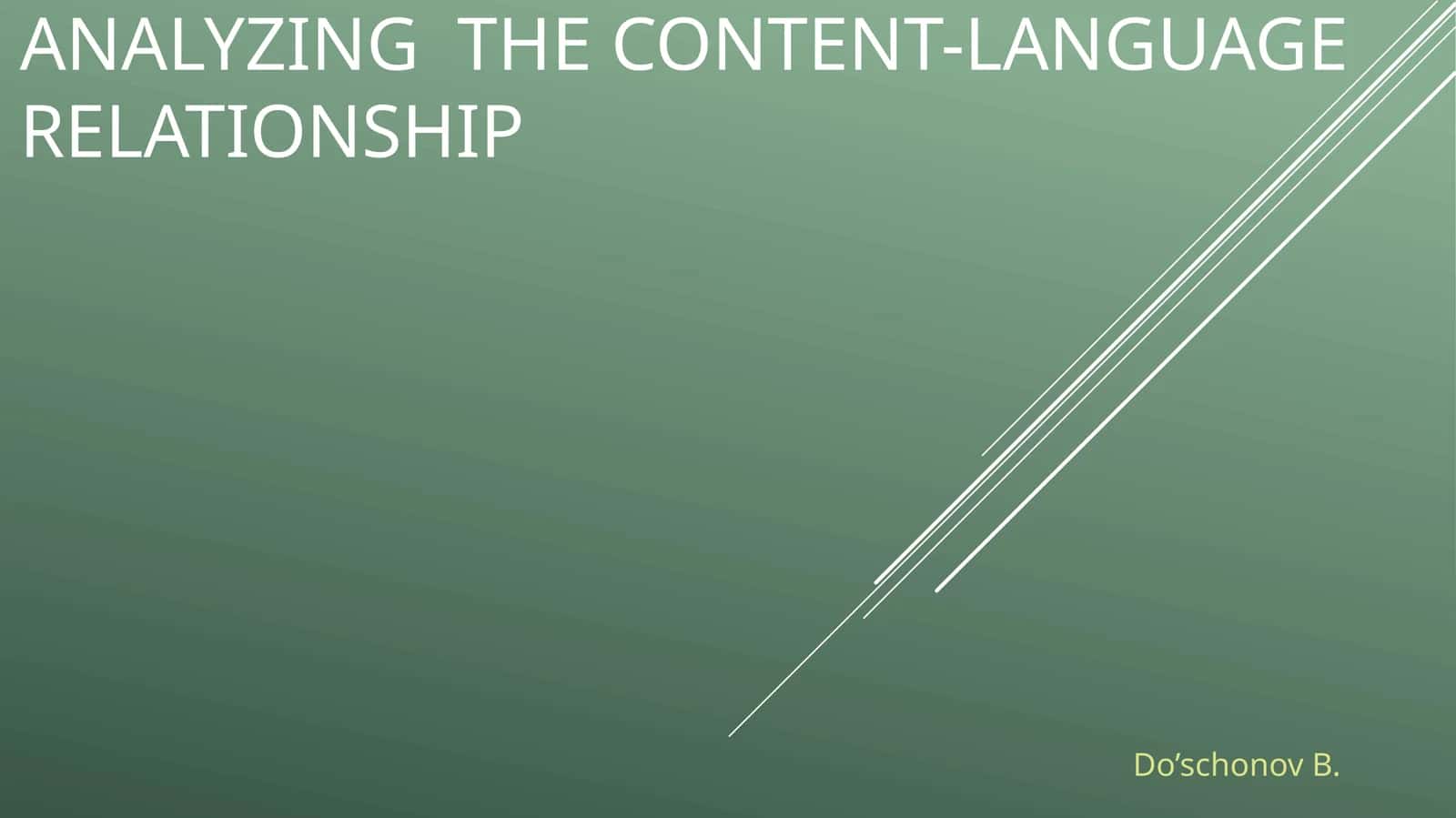 Analyzing the content-language relationship 1