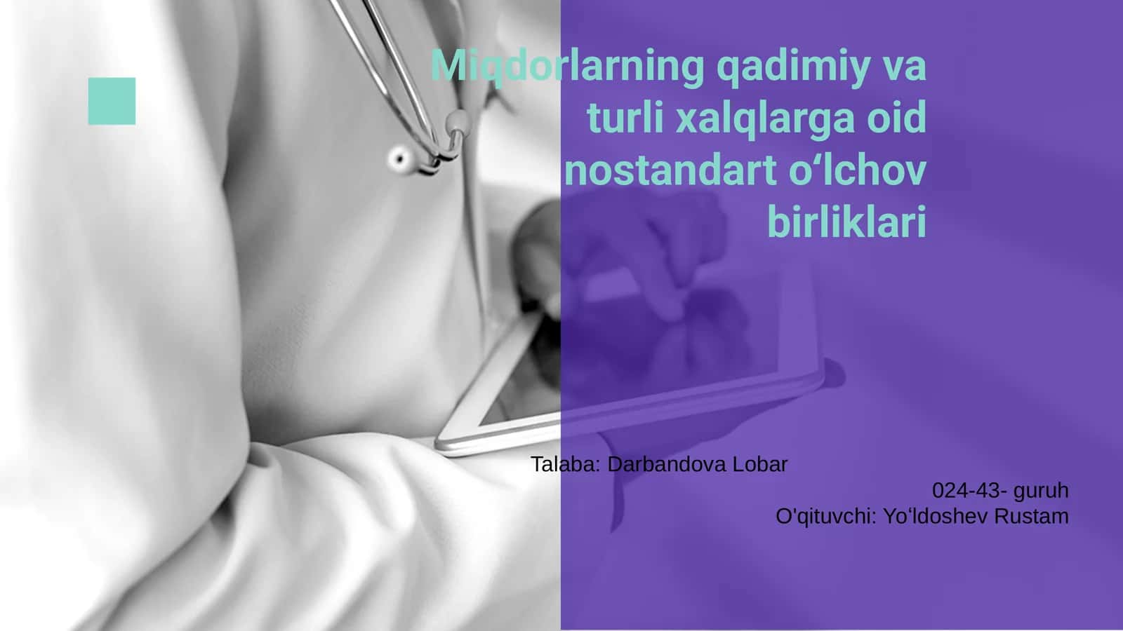 Nostandart oʻlchov birliklari 1