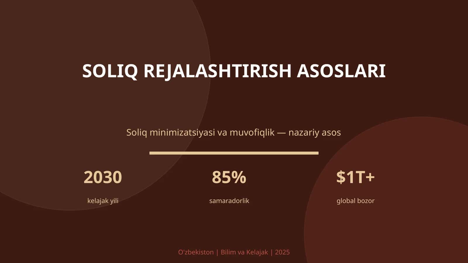 SOLIQ REJALASHTIRISH ASOSLARI 1