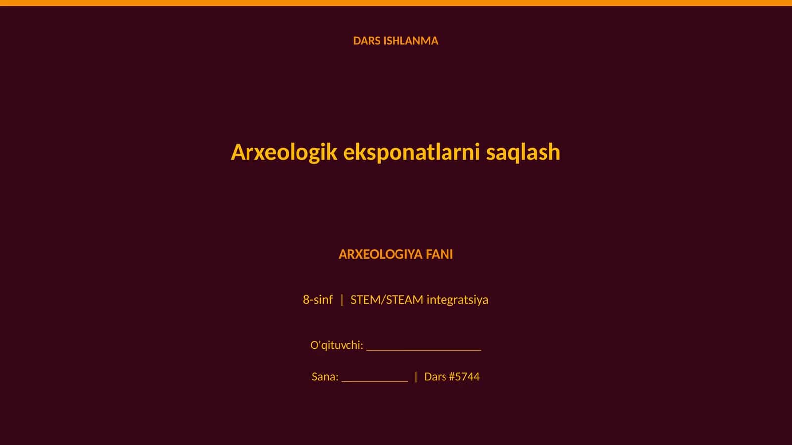 Arxeologik eksponatlarni saqlash 1