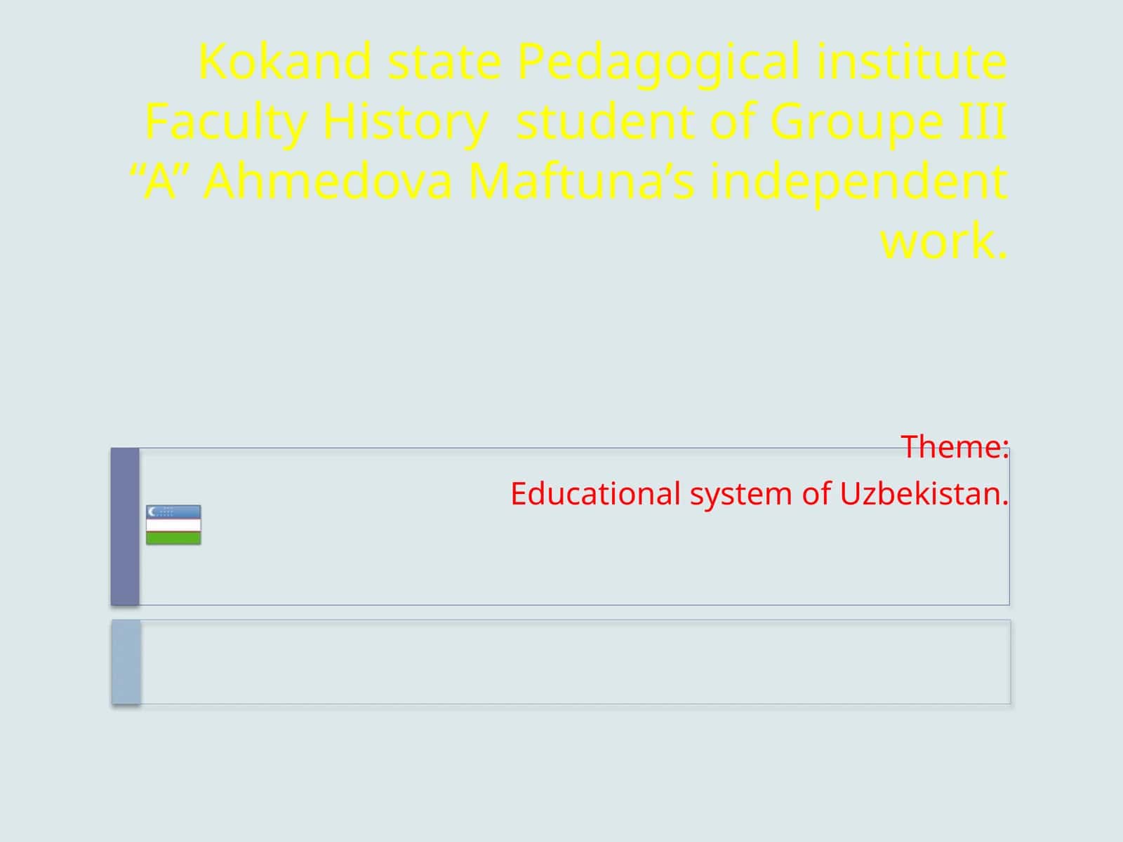 Educational System of Uzbekistan 1